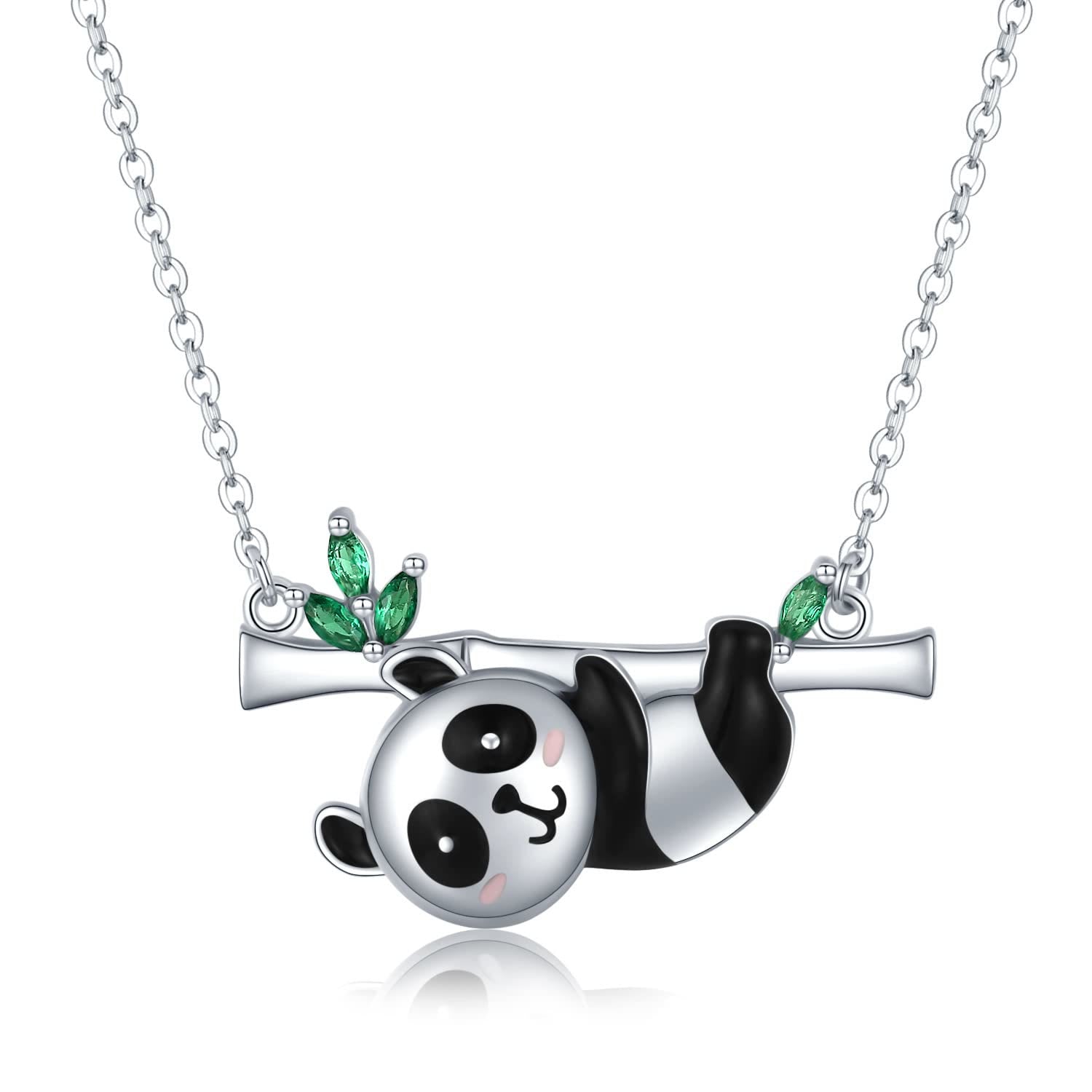 Glück Und Liebe Süße Panda -Blatt -Halskette
