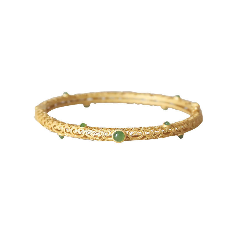 Chavri Cyan Jade Kupfer verheißungsvolle Wolken Calm Healing Armband Armreif