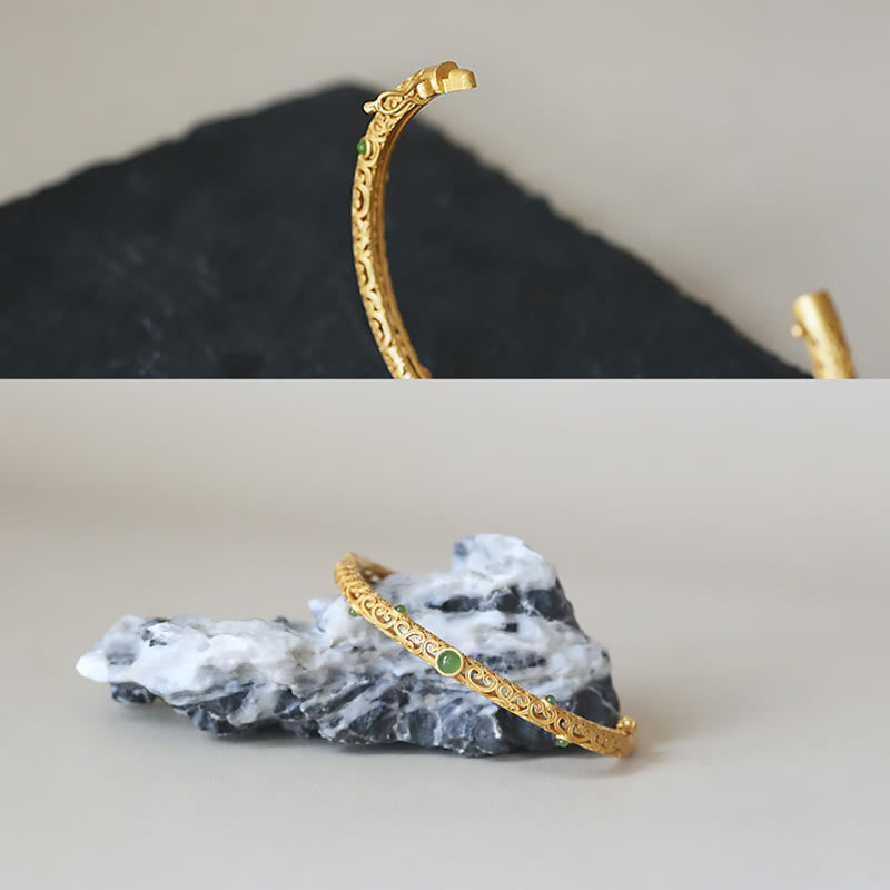 Chavri Cyan Jade Kupfer verheißungsvolle Wolken Calm Healing Armband Armreif