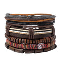 Chavri Wrap Hanfschnüre Holzperlen Lederarmband