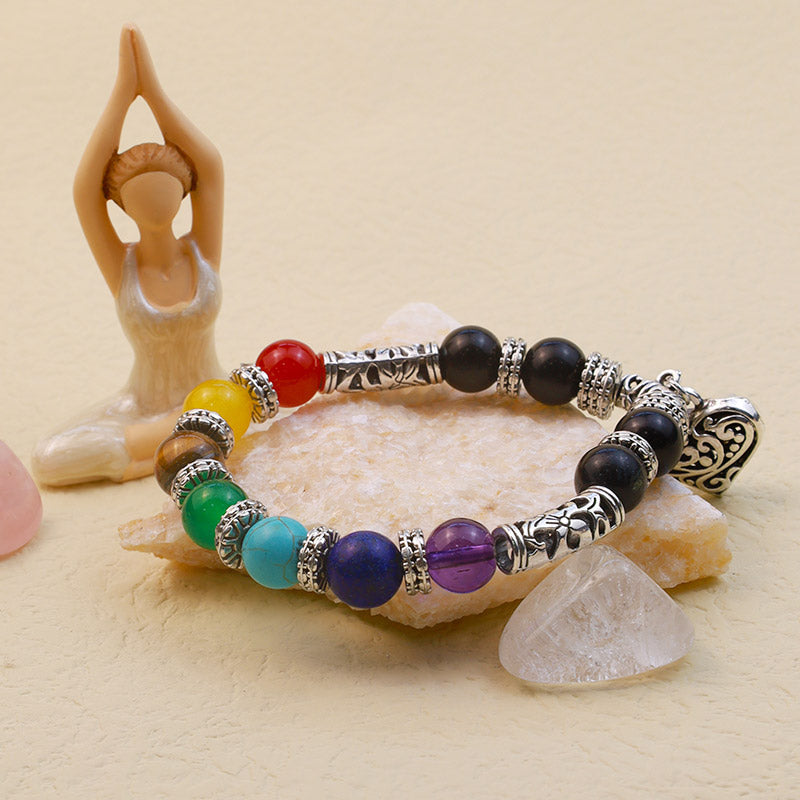 Chakra Naturstein Herzarmband