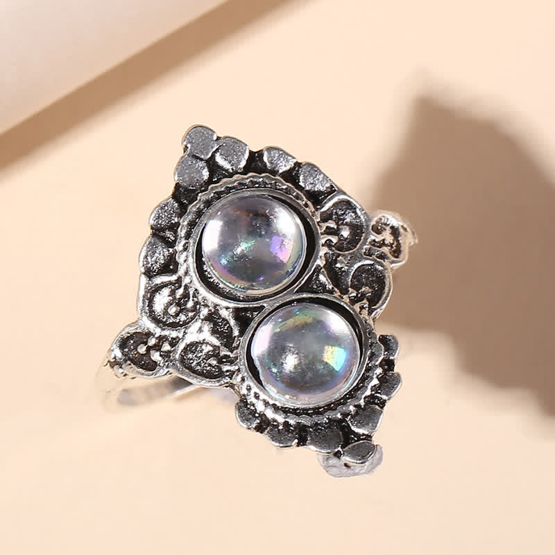 Friedensquelle Double Moonstone Ring