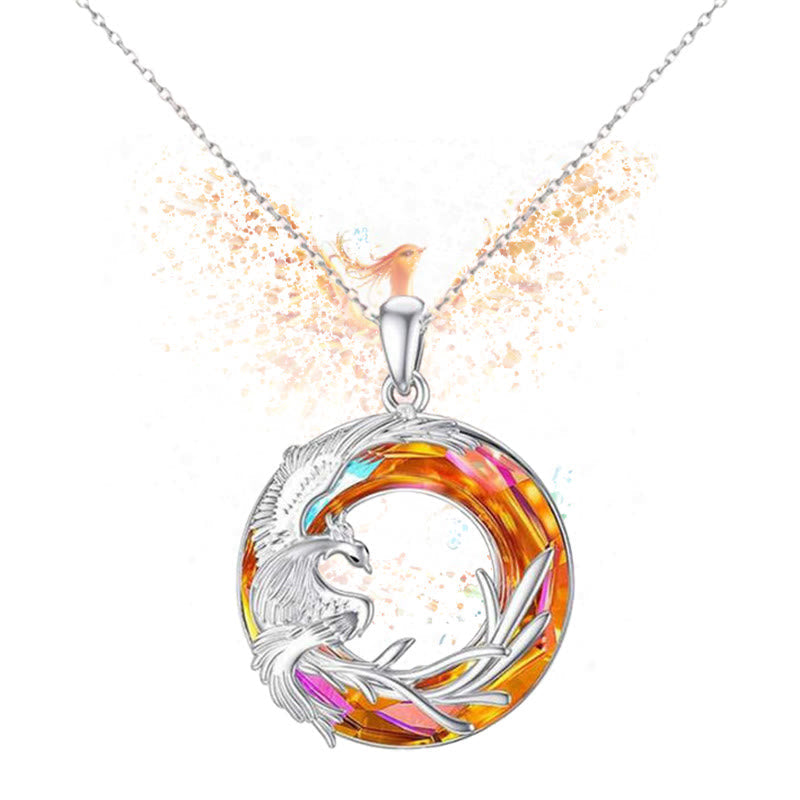 Phoenix Firebird Kristall Glück Schutz Halskette Anhänger Ohrringe