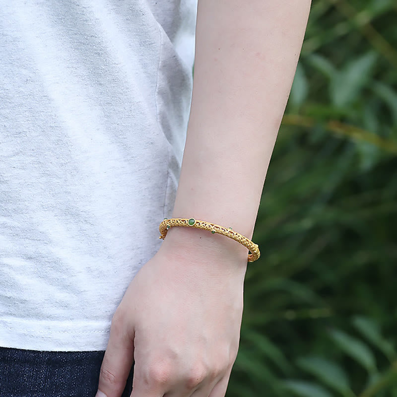 Chavri Cyan Jade Kupfer verheißungsvolle Wolken Calm Healing Armband Armreif