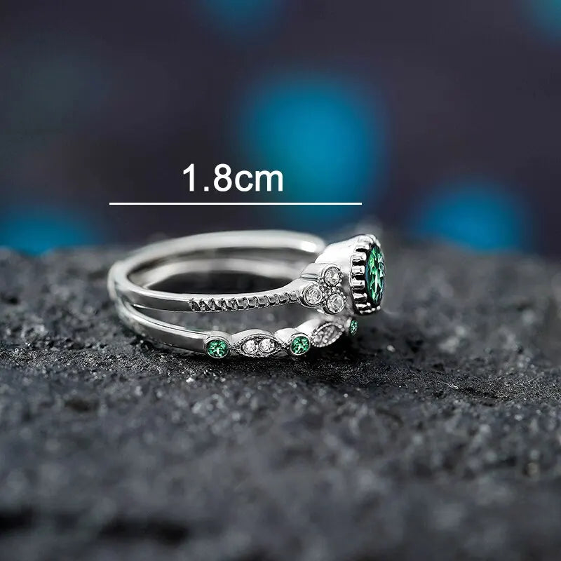 Lila Vintage Damenringe | Silberner lila Schmuckring | Damen Schmuckringe lila