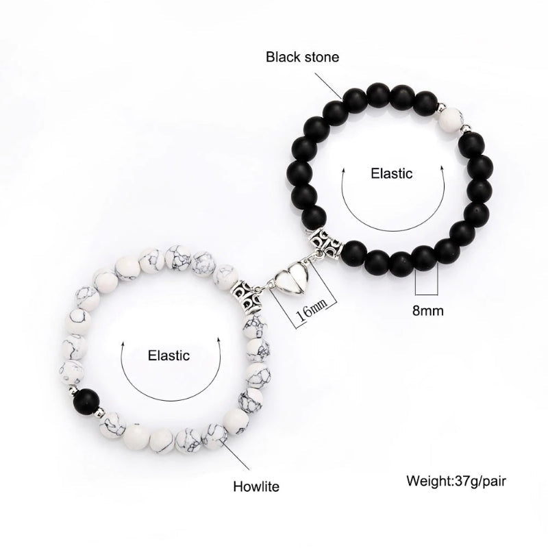 2 Pcs Romantische Herzförmige Magnetpaar Passende Armbänder