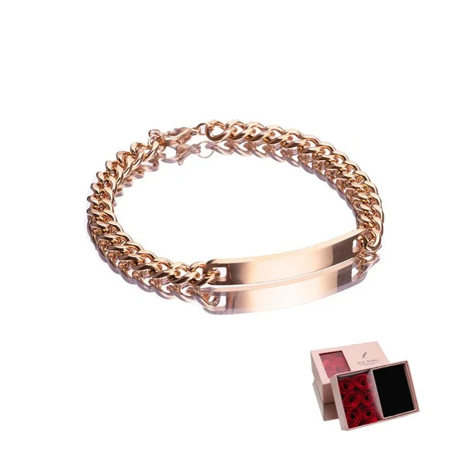 2 Stück/Set passende Armbänder mit individuellem Namen und Jahrestag