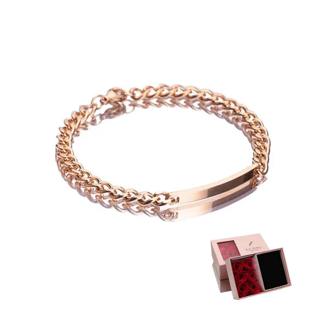 2 Stück/Set passende Armbänder mit individuellem Namen und Jahrestag