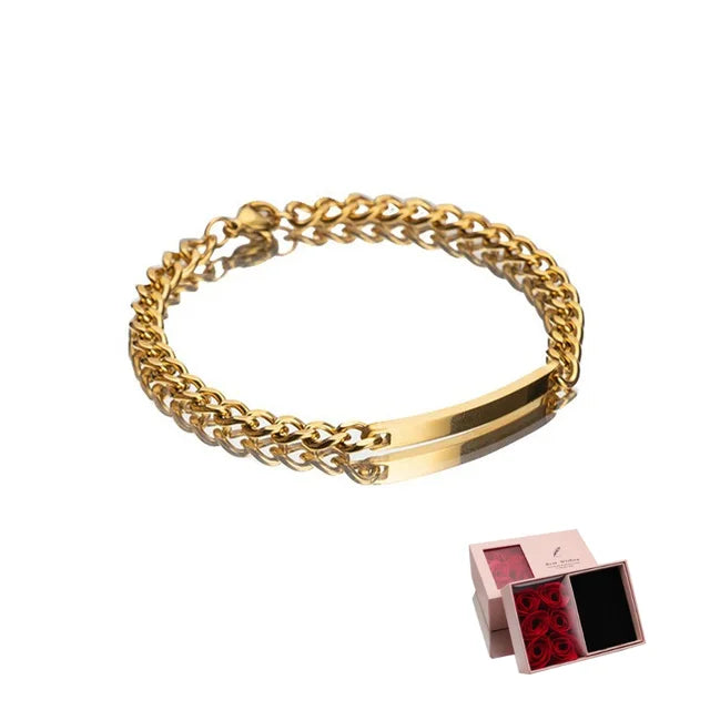 2 Stück/Set passende Armbänder mit individuellem Namen und Jahrestag