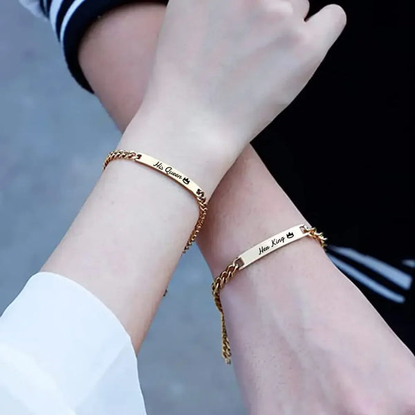 2 Stück/Set passende Armbänder mit individuellem Namen und Jahrestag