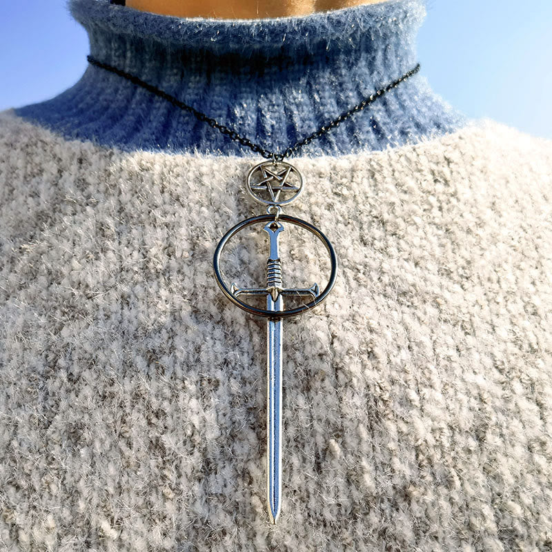 Free Heute Witch S Rites Pentagram Anhänger Die Heilige Schwertkette