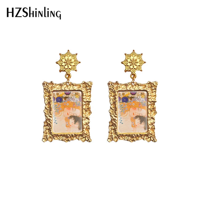 Gustav Klimt Goldene Tränen Ohrringe - Hängende Ohrringe