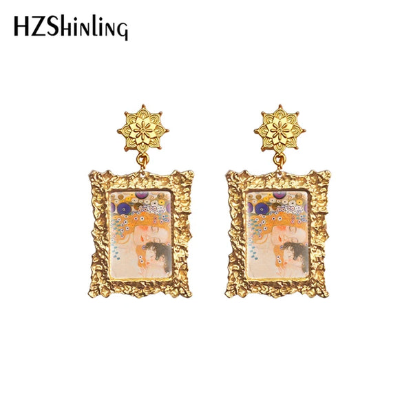 Gustav Klimt Goldene Tränen Ohrringe - Hängende Ohrringe