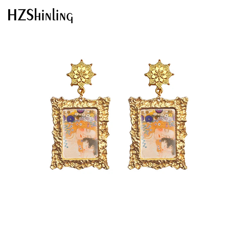 Gustav Klimt Goldene Tränen Ohrringe - Hängende Ohrringe