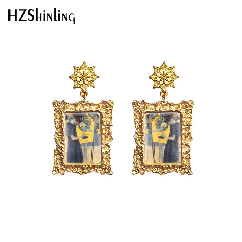 Gustav Klimt Goldene Tränen Ohrringe - Hängende Ohrringe