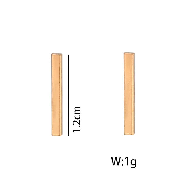 Goldene Stabohrringe für Ohrläppchen | Einfache Stabohrringe | Einfache Stabohrstecker