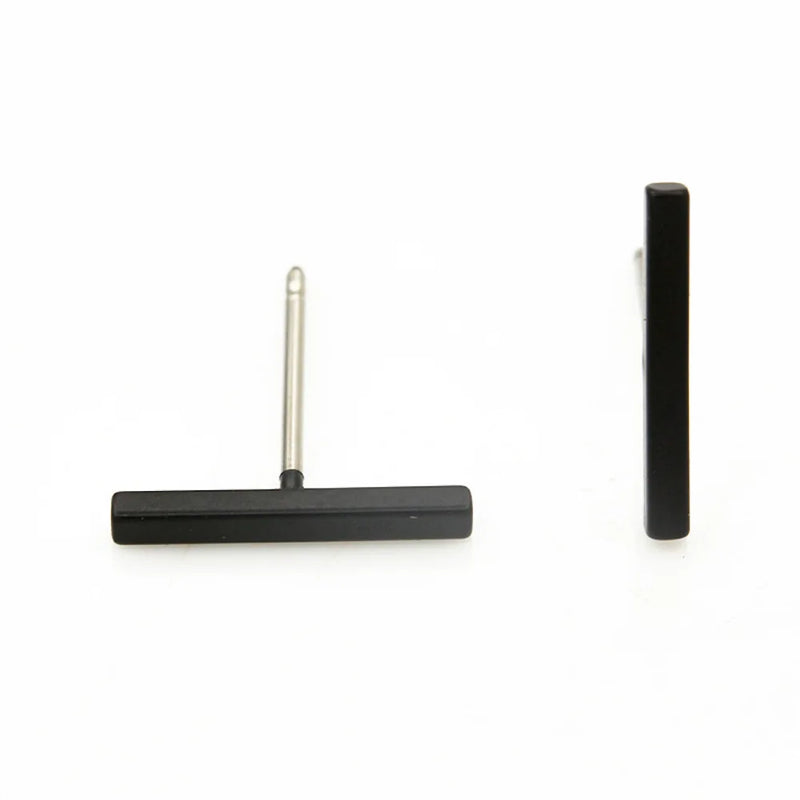 Goldene Stabohrringe für Ohrläppchen | Einfache Stabohrringe | Einfache Stabohrstecker