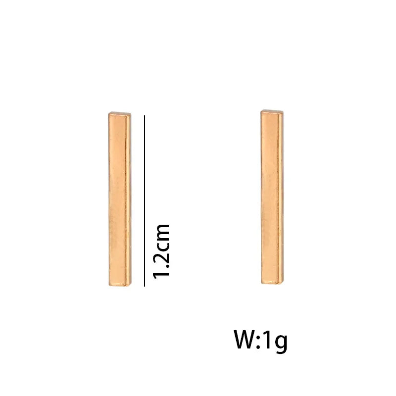 Goldene Stabohrringe für Ohrläppchen | Einfache Stabohrringe | Einfache Stabohrstecker