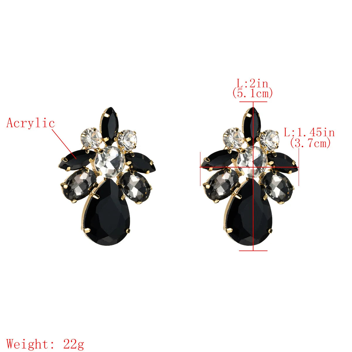 Bunte Acryl Ohrringe - Retro Ohrringe für Damen - Party Schmuck