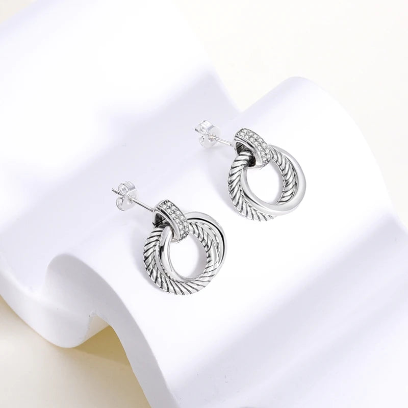 Doppelte Piercing Ohrringe aus Sterlingsilber | Ohrstecker für Doppel-Piercing - Neue Mode 2023