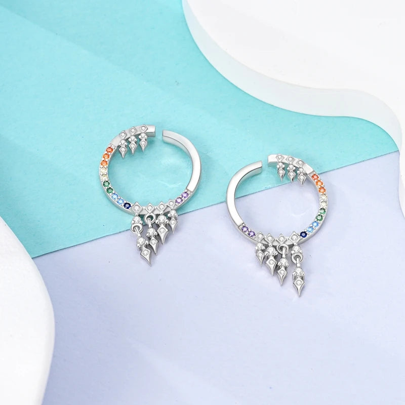 Doppelte Piercing Ohrringe aus Sterlingsilber | Ohrstecker für Doppel-Piercing - Neue Mode 2023