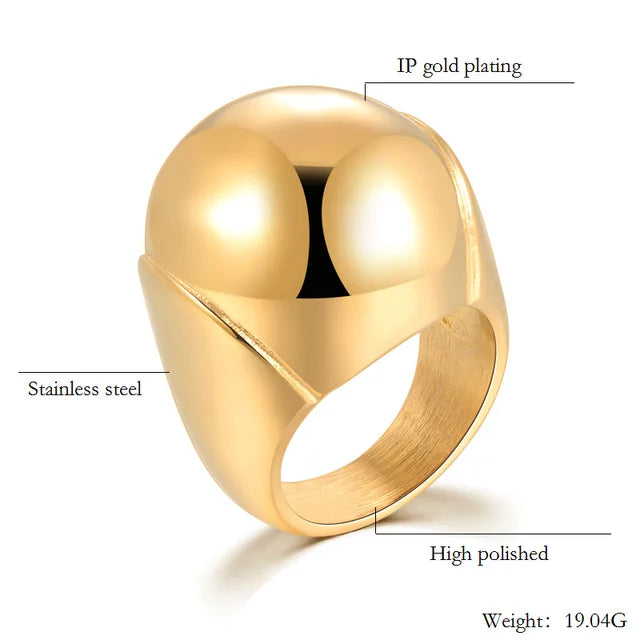 Eleganter großer Goldring für Damen - Party Schmuck mit Blumenmotiv