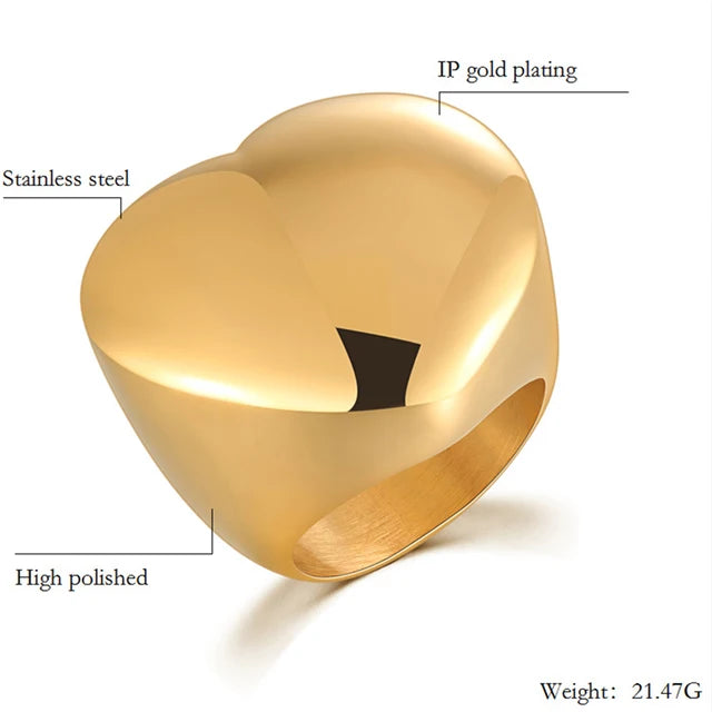 Eleganter großer Goldring für Damen - Party Schmuck mit Blumenmotiv