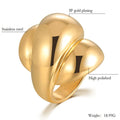 Eleganter großer Goldring für Damen - Party Schmuck mit Blumenmotiv