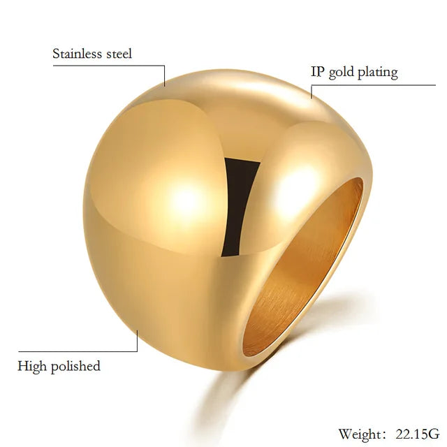 Eleganter großer Goldring für Damen - Party Schmuck mit Blumenmotiv