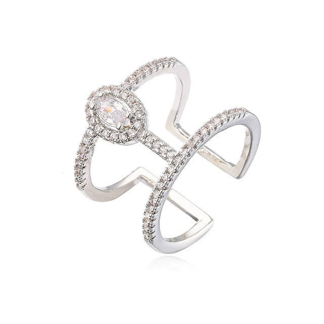 Neuer Modischer Hohl-Design Stern Charme Ring für Frauen Mädchen Goldfarbener Kupfer Party Ring Femme Bijoux Dropshipping