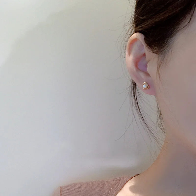 Neue koreanische Leicht-Luxus Imitation Perlen Blumenohrringe für Frauen glänzender Kristall Zirkon Schmuck Mädchen Hochzeit Party Geschenke