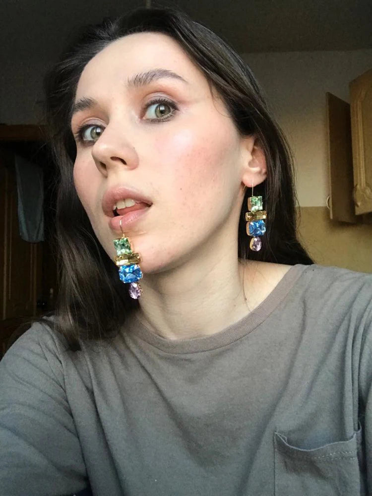 Kristall Statement Ohrringe | Accessoires aus Kunststoff | Hängende Kunststoff Ohrringe