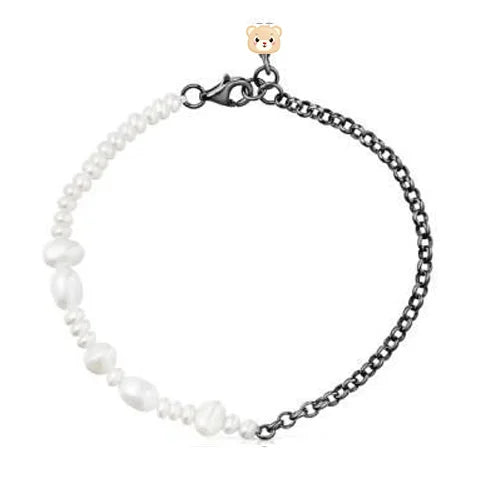 Armband-Set „Mini Icons Herz und Bär“ aus Silber und Zuchtperlen