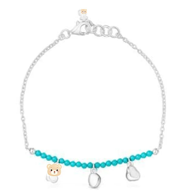 Armband-Set „Mini Icons Herz und Bär“ aus Silber und Zuchtperlen