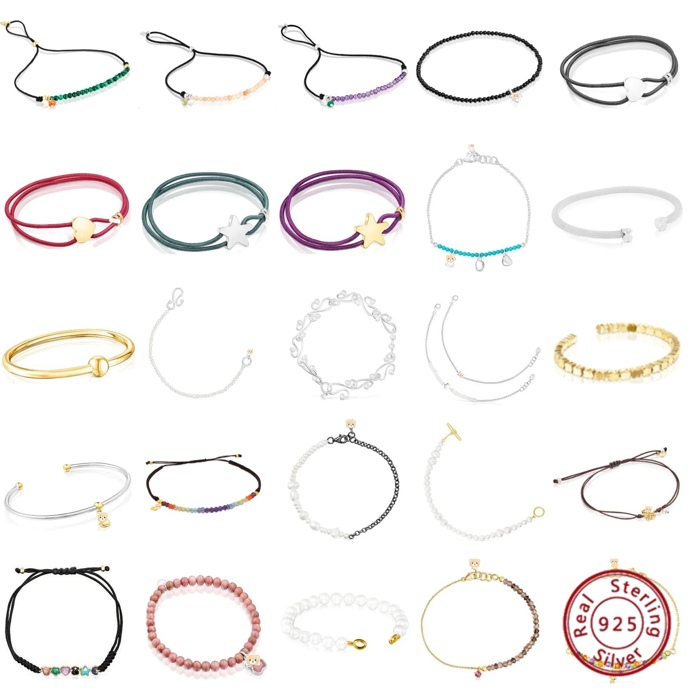 Armband-Set „Mini Icons Herz und Bär“ aus Silber und Zuchtperlen