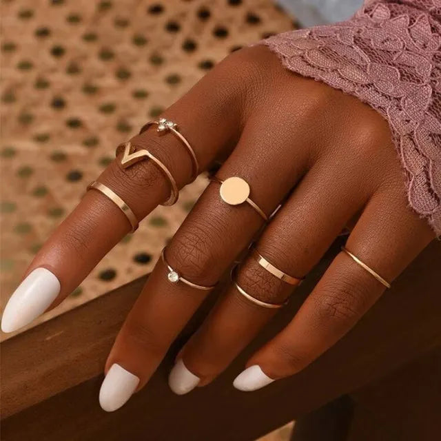 Bohemian Ring Set für Damen | Modischer Fingerring | Schmuck für Frauen