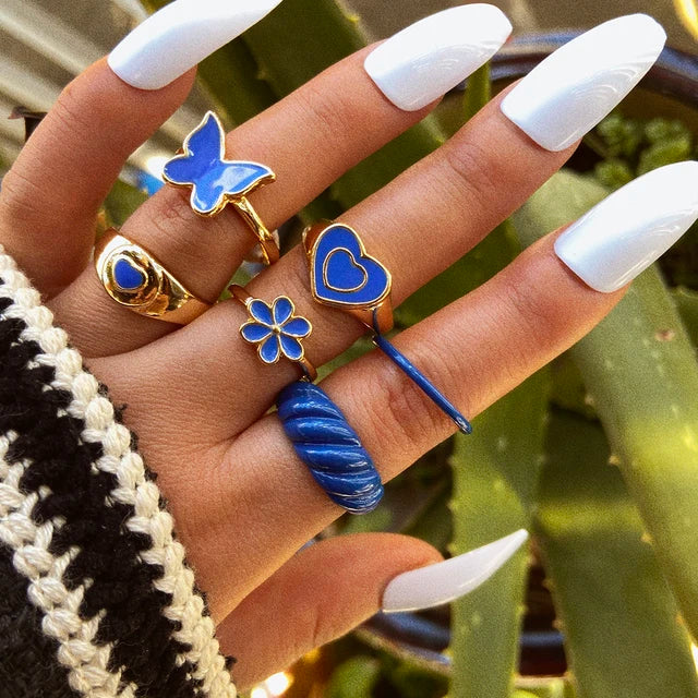 Bohemian Ring Set für Damen | Modischer Fingerring | Schmuck für Frauen