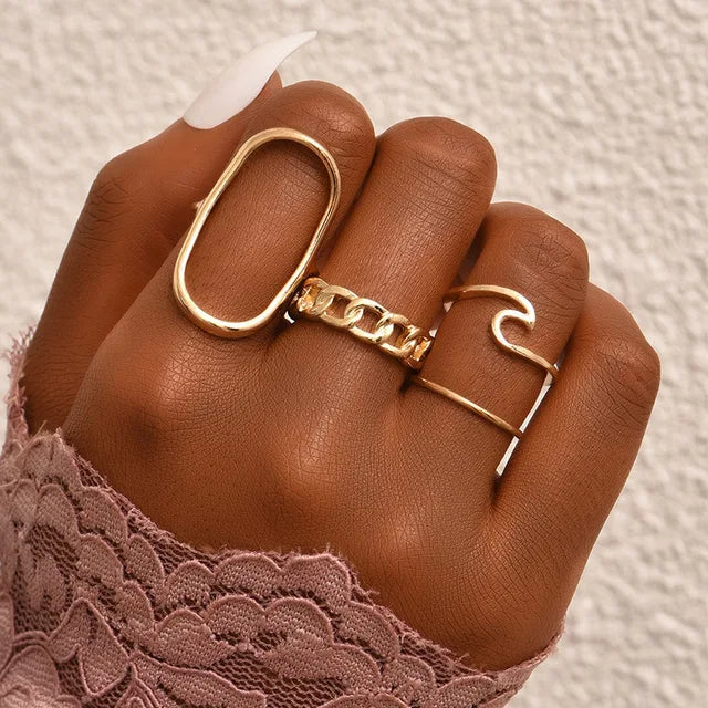 Bohemian Ring Set für Damen | Modischer Fingerring | Schmuck für Frauen