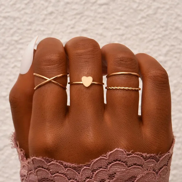 Bohemian Ring Set für Damen | Modischer Fingerring | Schmuck für Frauen