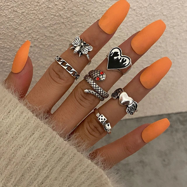 Bohemian Ring Set für Damen | Modischer Fingerring | Schmuck für Frauen