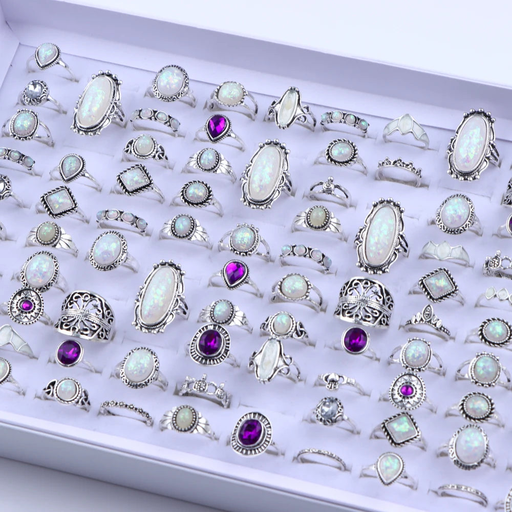 Bunte Tropfenöl-Ring-Sets für Frauen und Mädchen - 20 Stück, verschiedene Stile - Schmetterling, Blume, Herz - Schmuck für Partygeschenke