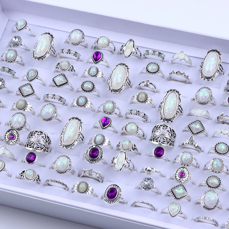 Bunte Tropfenöl-Ring-Sets für Frauen und Mädchen - 20 Stück, verschiedene Stile - Schmetterling, Blume, Herz - Schmuck für Partygeschenke