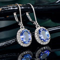 Blue Sapphire Side Micro Zircon Ohrringe