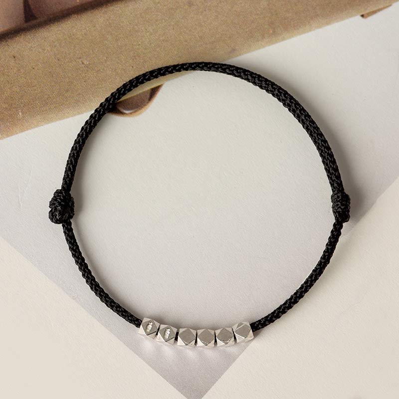 Chavri Fußkettchen aus 925er-Sterlingsilber, rote Schnur, geflochtenes Armband