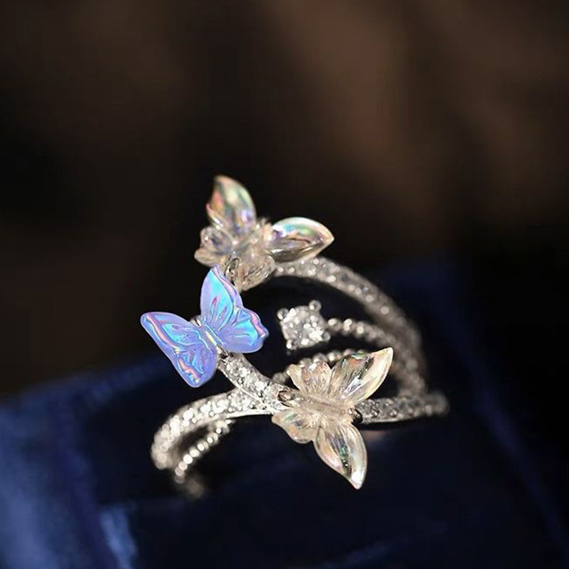 Kostenlos Smart Flying Butterfly Emaille Ring