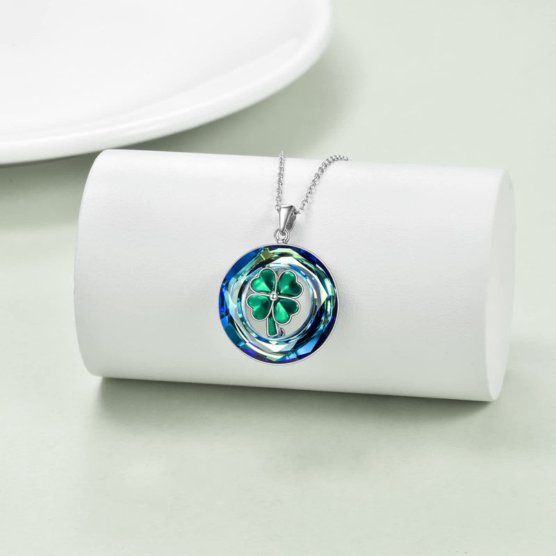 Viel Glück Kristall Vier Blätter Klee Halskette