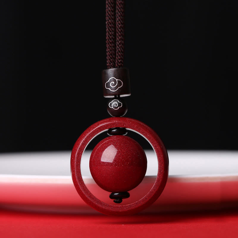 Chavri Cinnabar Om Mani Padme Hum PiXiu Segen Glücksperlen-Halskettenanhänger