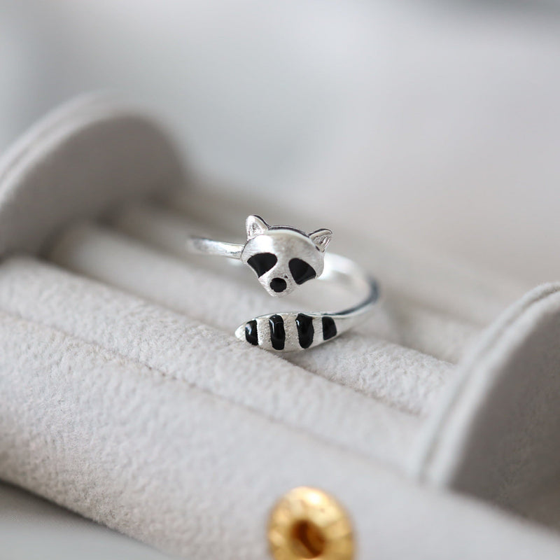 Frei Heute Innere Weisheit Süßer Waschbär Ring