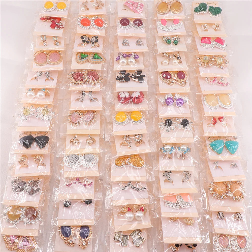 Modische Strassstecker Ohrringe für Frauen - 24 Paare/Los