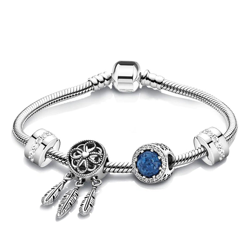 Trendy Romantische 2021 Silber Farbe Charm Armband mit Glückliche Familie Strang Marke Armband für Frauen DIY Schmuck Machen